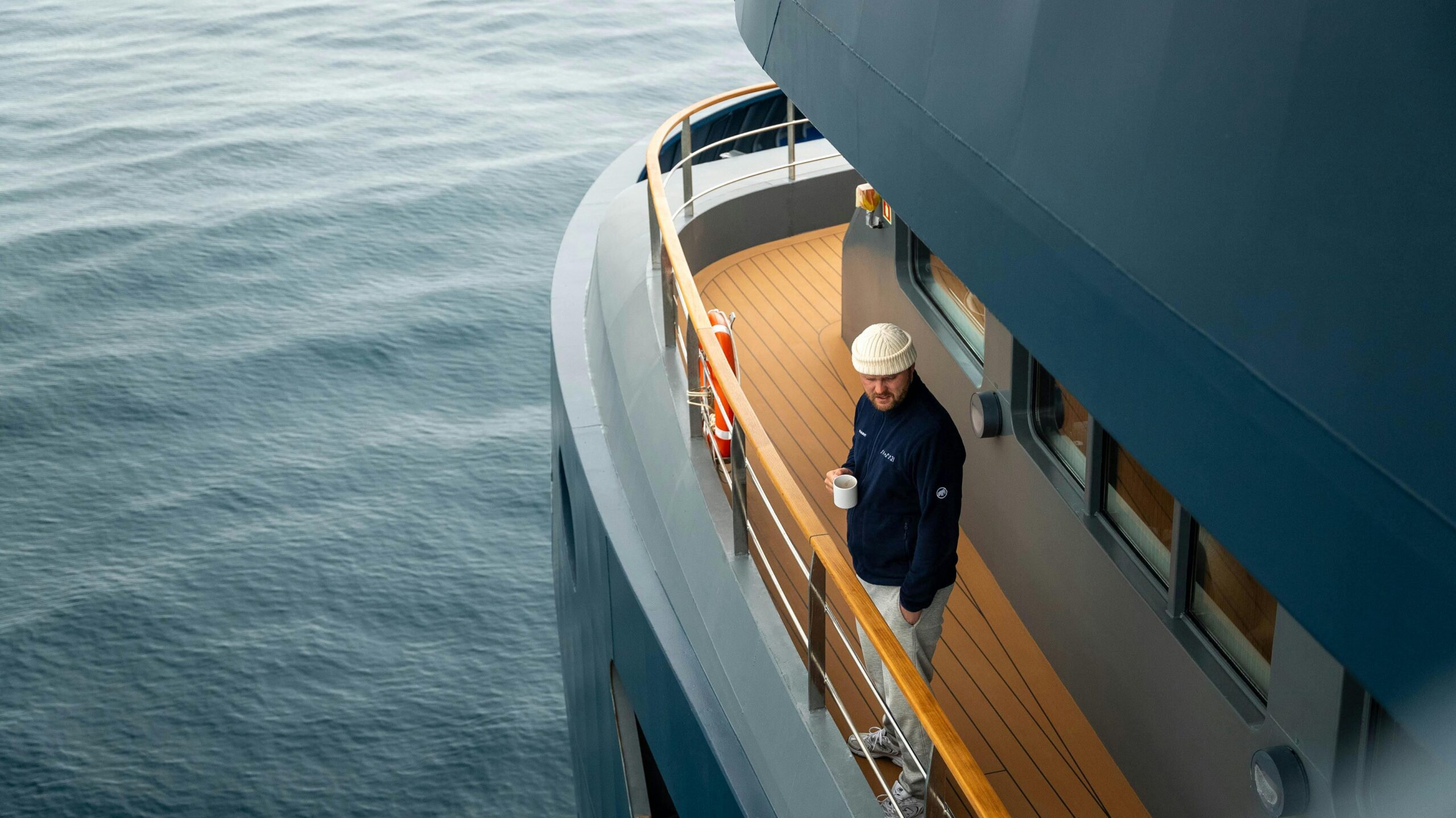A shadow vessel at sea, the ultimate status ride and support fleet for a private superyacht.